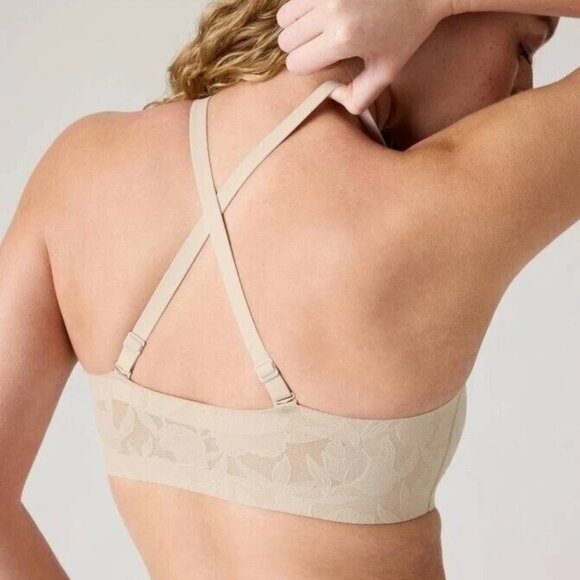 Athleta Ritual Lace Adjustable Bra size L Beige - Picture 3 of 4